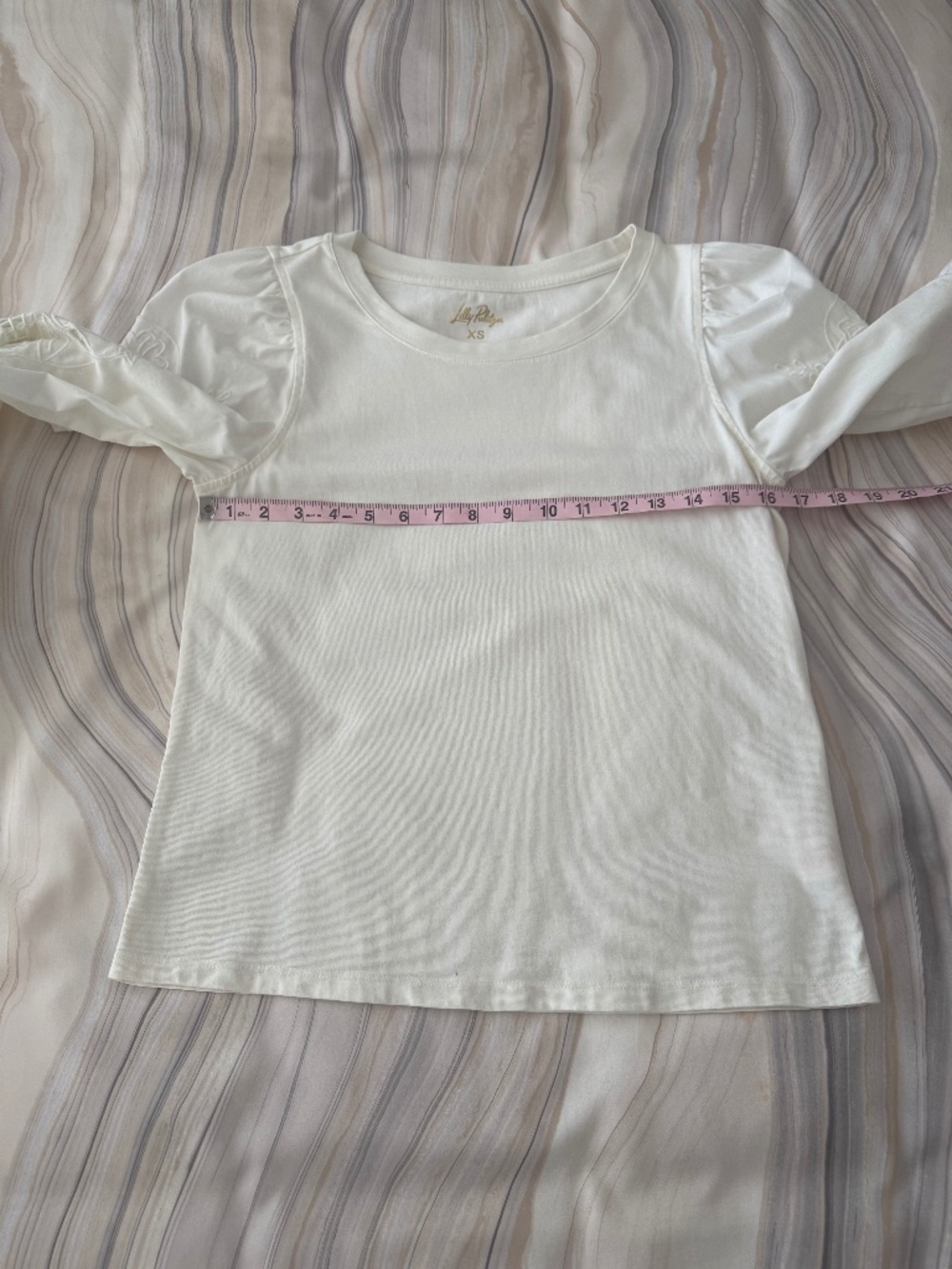 Lilly Pulitzer Isley Knit Top Ivory "Coconut" Long Eyelet Sleeves Top Tee Sz XS - Picture 15 of 15